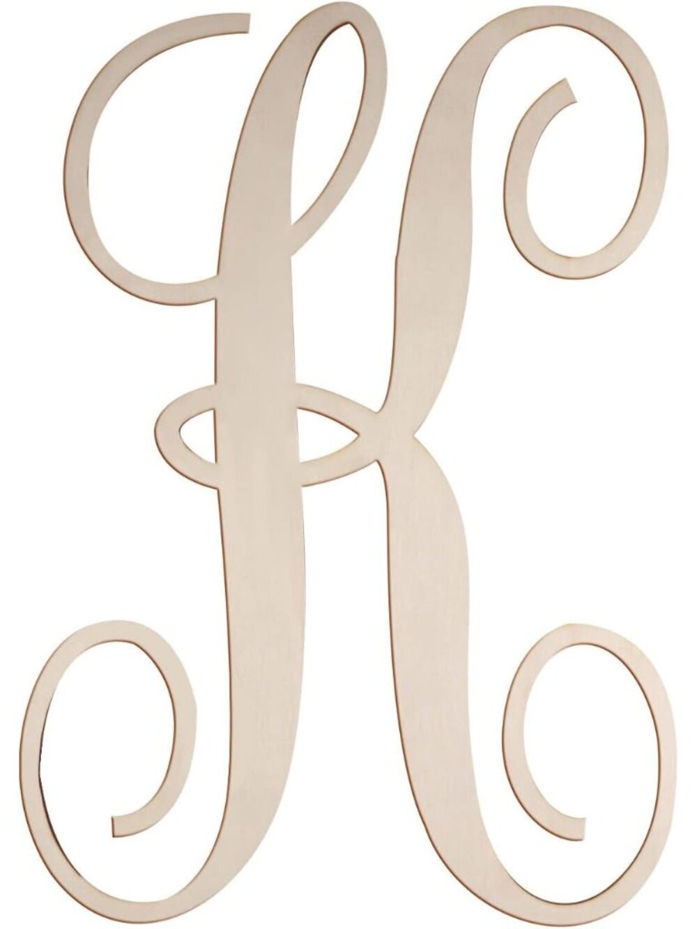 Cursive Wooden Letters K for Wall Decor Large Wood Monogram Letters 14 Inch